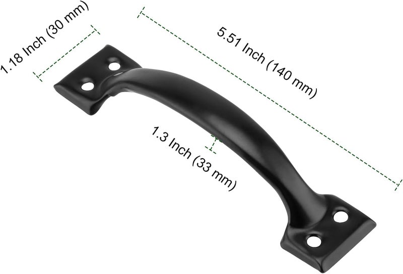 PINGEUI 30 Pack Gate Handle, 6 Inch Black Door Handle Cast Iron Sliding, Metal Long Gate Pull Handle Fence Handle for Outdoor, Garage, Interior - Image 2
